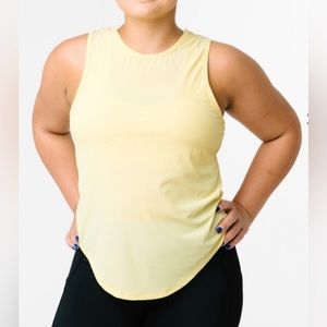 Zyia Sunlight Premium Tank Ribbed Tank Top Light Yellow Racerback XXL